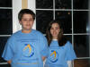 Brendan and Elizabeth showing off t-shirts